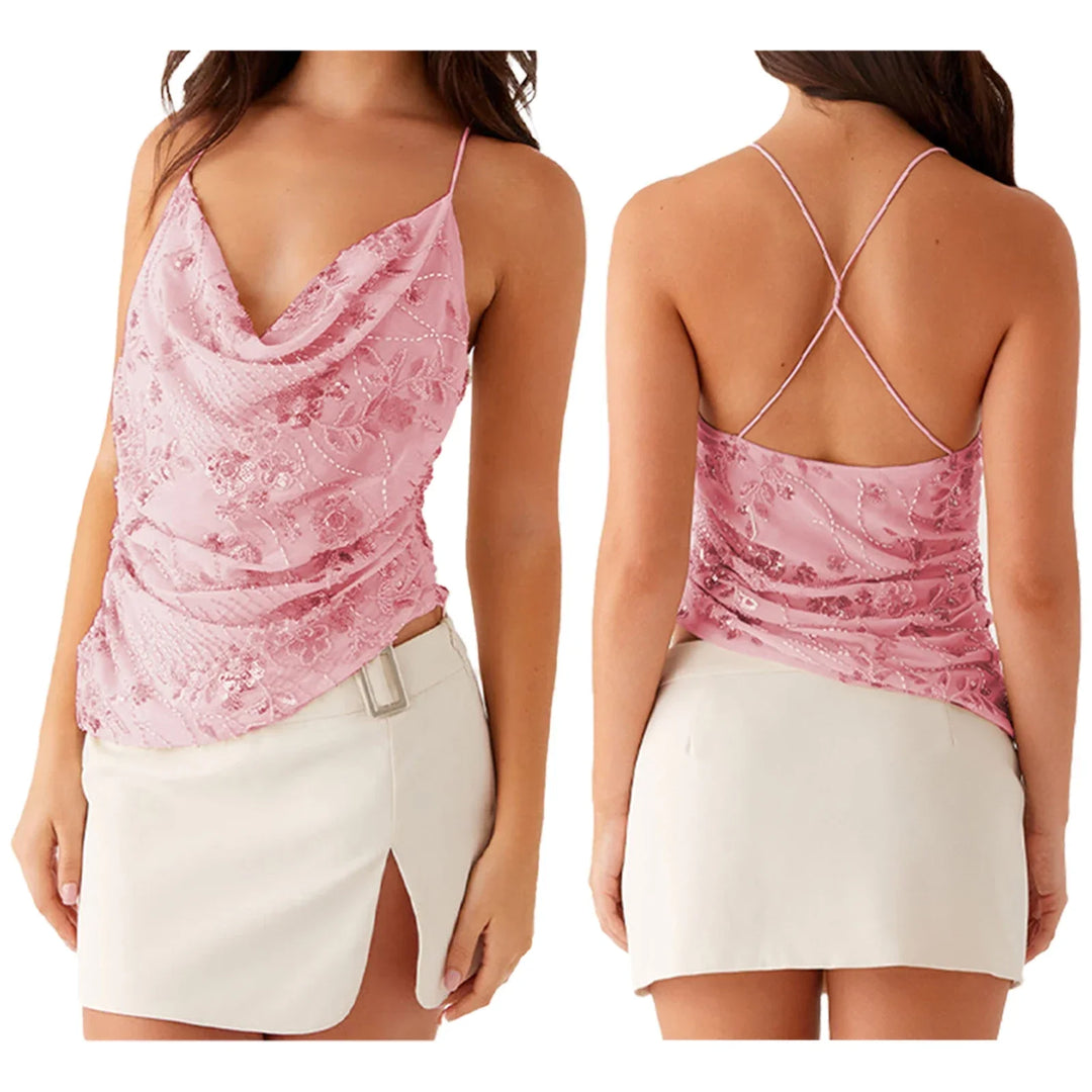Tina – Floral Lace Spaghetti Strap Cami for Women
