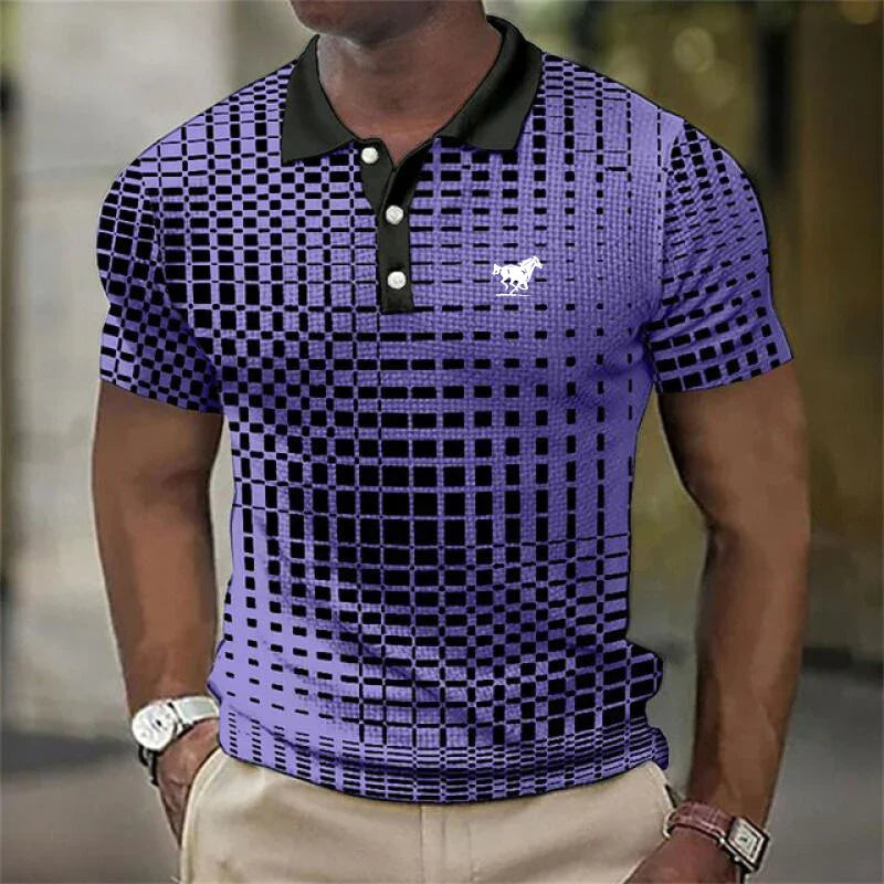 Dante – Modern Checkered Polo Shirt for Men