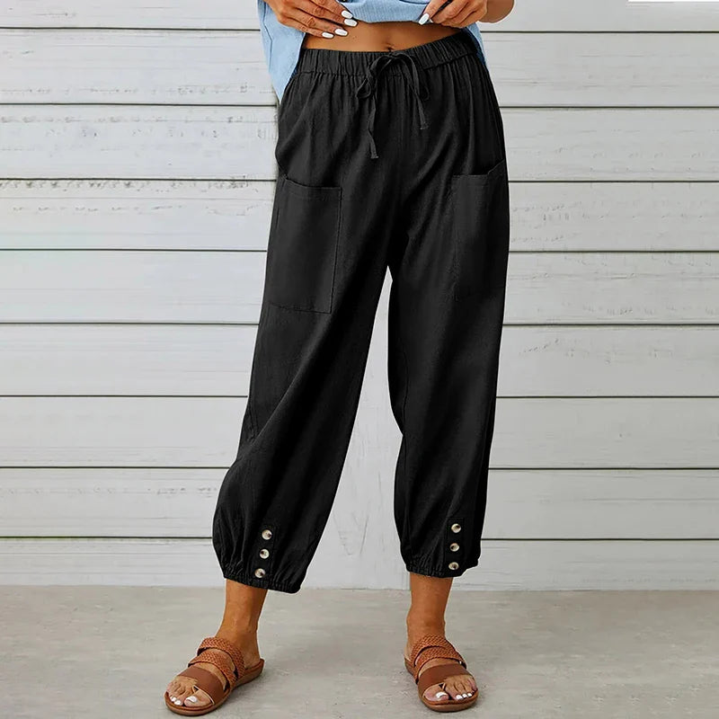 Clelia – Relaxed Tapered Cotton Joggers for Women