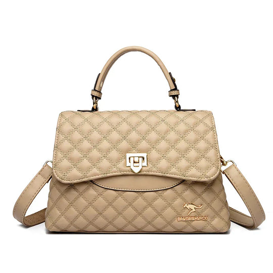 Cherry – Quilted Leather Top-Handle Bag for Women