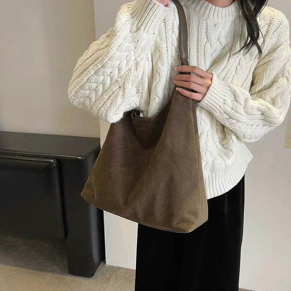 Anneli – Women's Shoulder Bag with Soft Suede Appearance