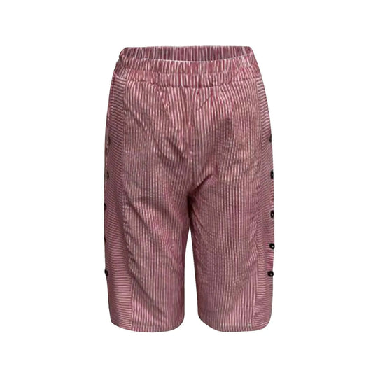 Elisabetta – Striped Cotton Button-Front Shorts for Women