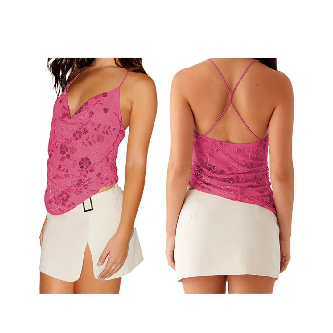 Tina – Floral Lace Spaghetti Strap Cami for Women