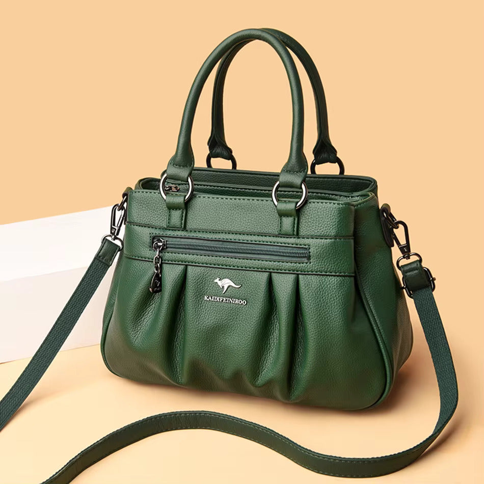 Deborah – Elegant Multi-Pocket Leather Tote Bag for Women