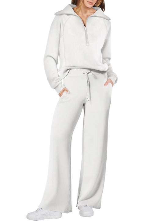 Mazie – Zip-Up Wide-Leg Lounge Set for Women