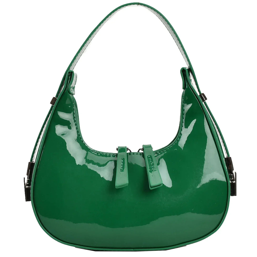 Anny – Glossy Vintage Crescent Shoulder Bag