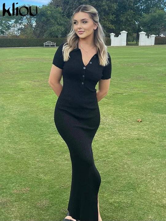 Charline – Button-Front Maxi Dress for Women