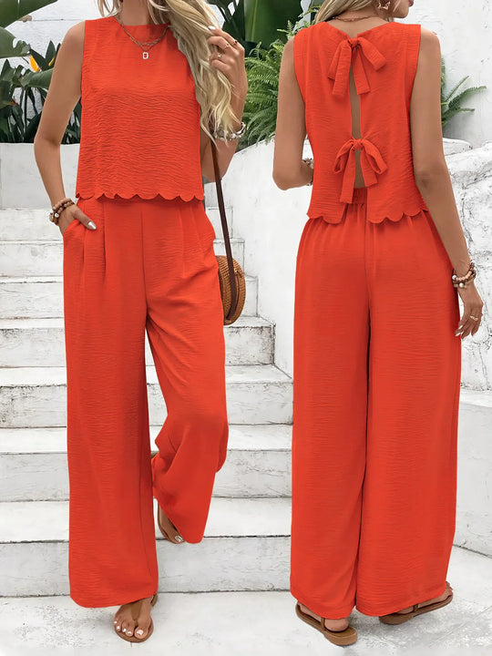 Aleia – Sleeveless Tie-Back Two-Piece Set for Women