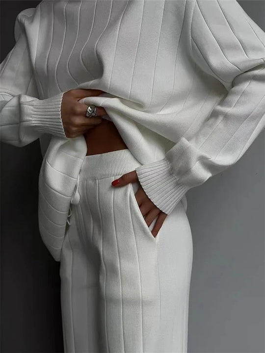 Rosalee – High-Neck Knit Two-Piece Set for Women