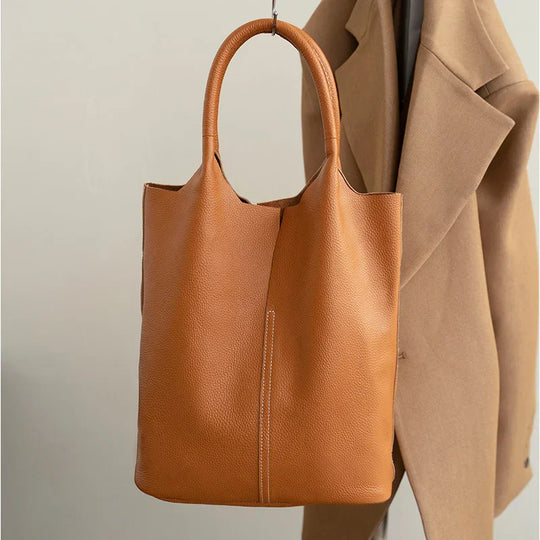 Arnika – Elegant Light Blue Bucket Bag with a Premium Leather Finish