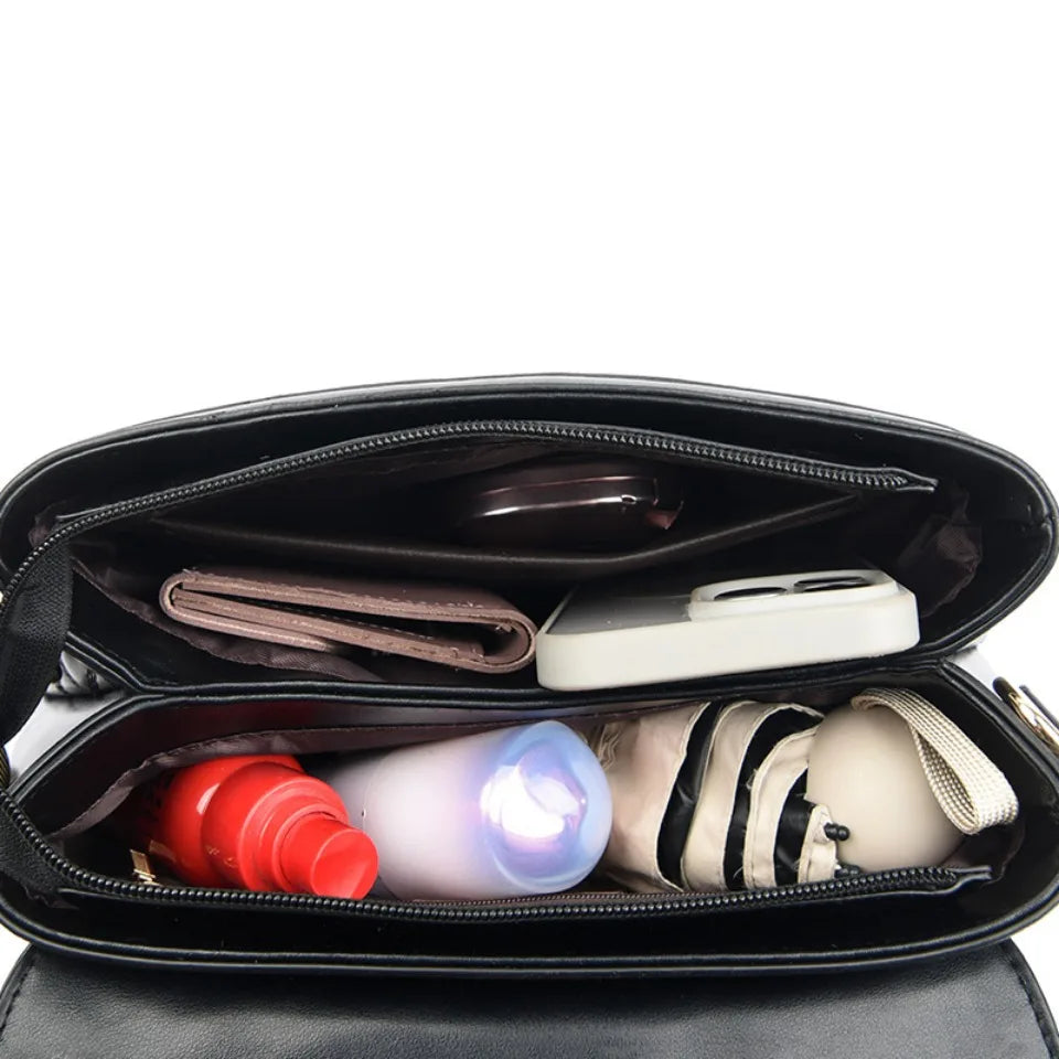 Cherry – Quilted Leather Top-Handle Bag for Women