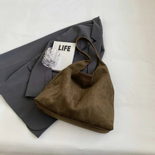 Anneli – Women's Shoulder Bag with Soft Suede Appearance