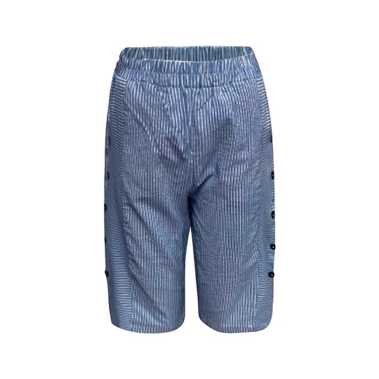 Elisabetta – Striped Cotton Button-Front Shorts for Women