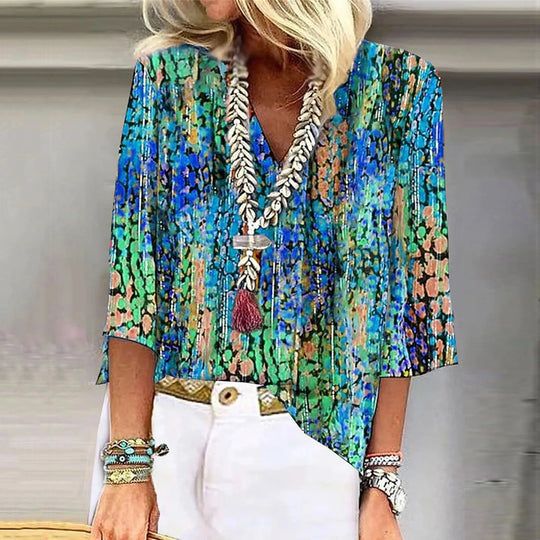 Frances – Bohemian Print Lightweight Blouse for Women