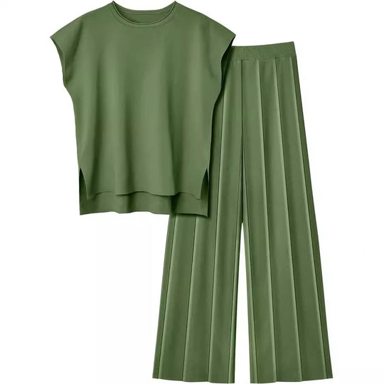 Mikay – Sleeveless Wide-Leg Lounge Set for Women