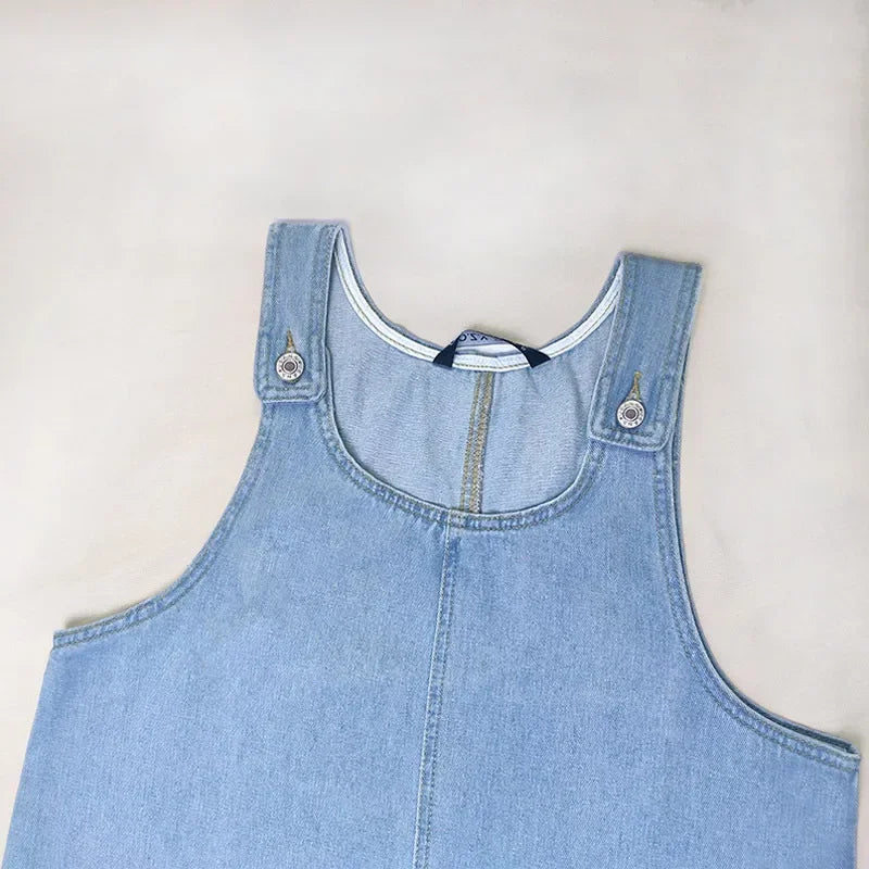 Danvera – Sleeveless Zip-Front Denim Shift Dress for Women
