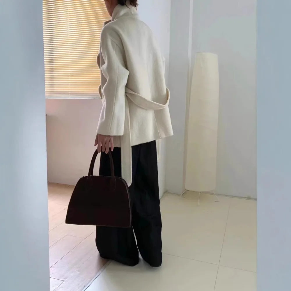 Alaiya – Asymmetrical Wool Coat for Women