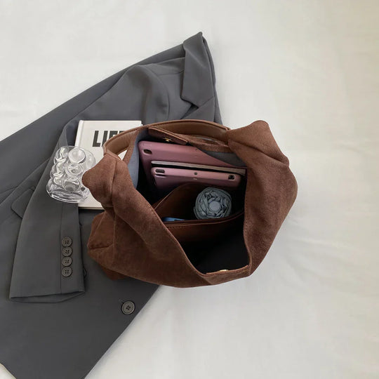 Anneli – Women's Shoulder Bag with Soft Suede Appearance