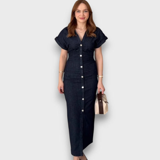 Venera – Fitted Shirt Dress with Button Placket