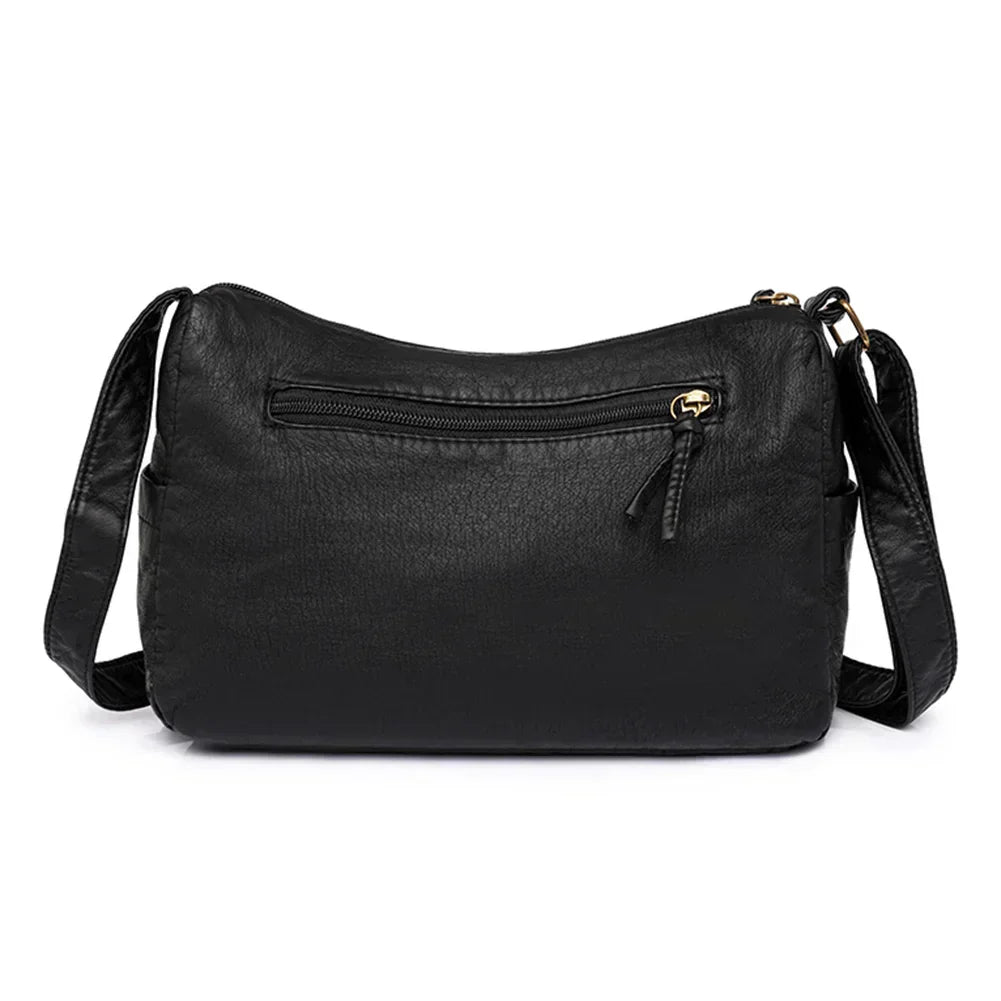 Alisha – Retro Leather Crossbody Bag with Multiple Pockets and Adjustable Strap