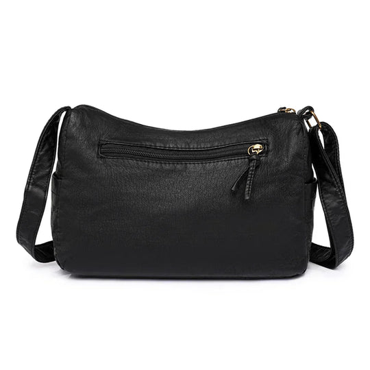 Alisha – Retro Leather Crossbody Bag with Multiple Pockets and Adjustable Strap