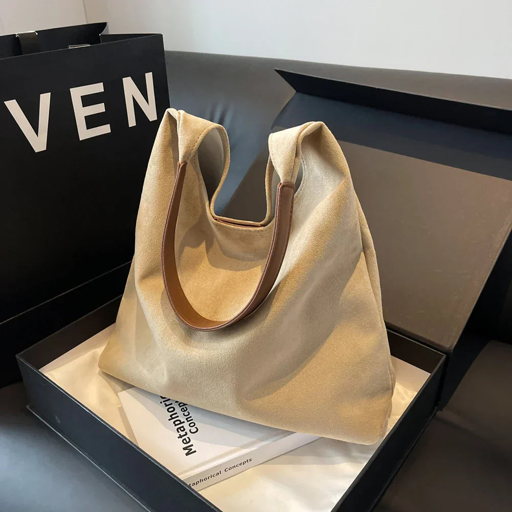 Anneli – Women's Shoulder Bag with Soft Suede Appearance