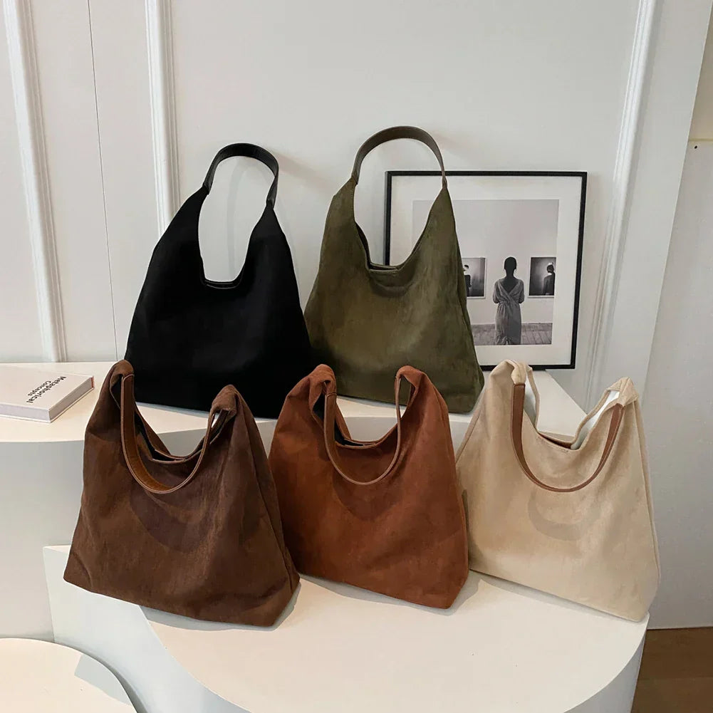 Anneli – Women's Shoulder Bag with Soft Suede Appearance