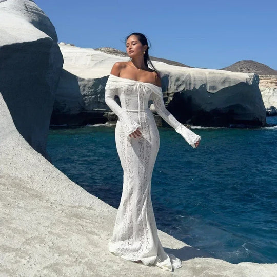 Anabelle – Off-Shoulder Lace Maxi Dress for Women