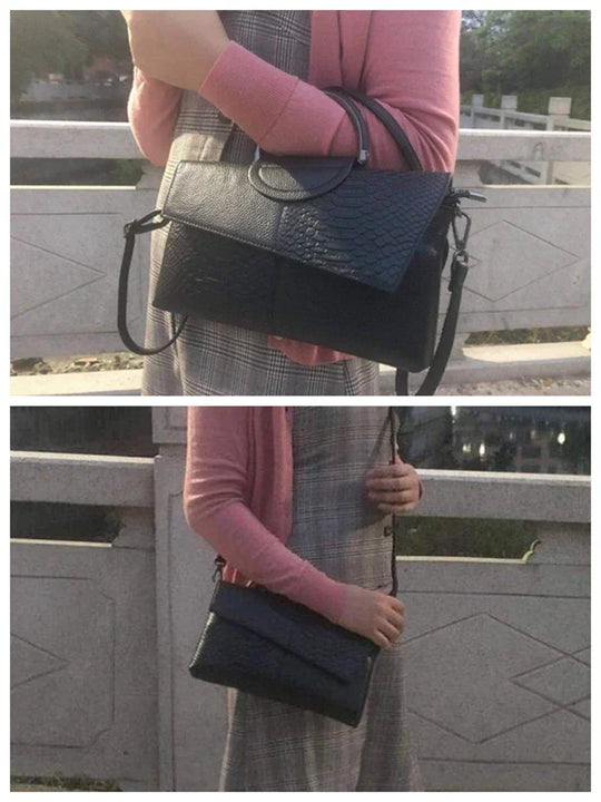 Annemarie – Black Structured Leather Handbag