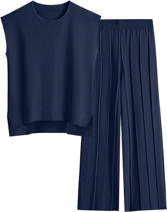 Mikay – Sleeveless Wide-Leg Lounge Set for Women