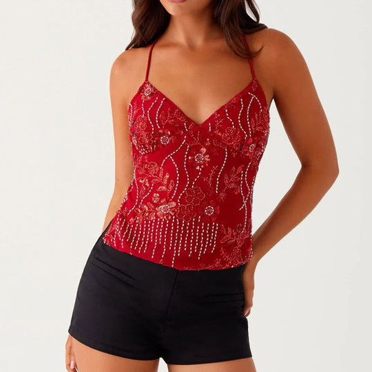 Tina – Floral Lace Spaghetti Strap Cami for Women