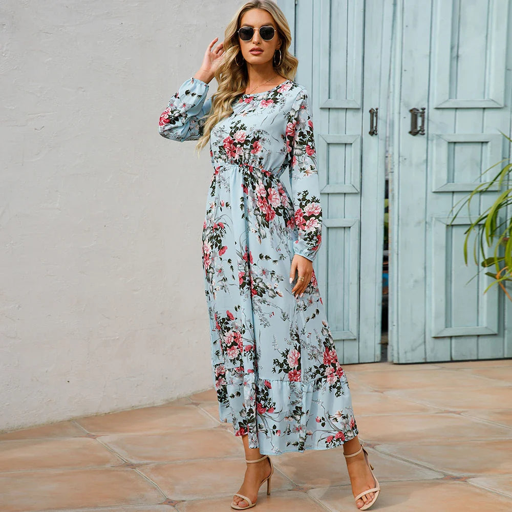 Caryll – Floral Long-Sleeve Maxi Dress for Women