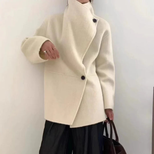 Alaiya – Asymmetrical Wool Coat for Women