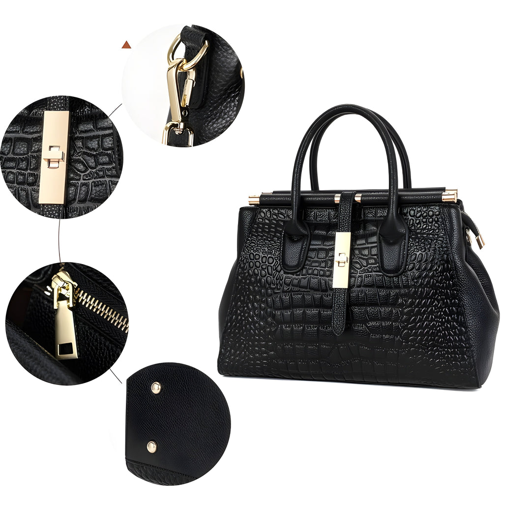 Diora  – Croc-Embossed Leather Tote for Women