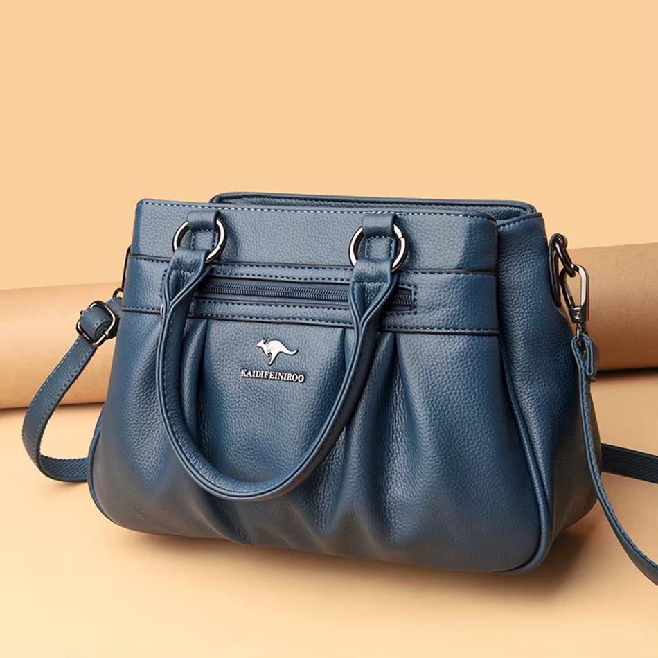 Deborah – Elegant Multi-Pocket Leather Tote Bag for Women