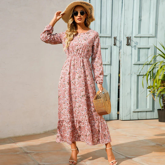 Caryll – Floral Long-Sleeve Maxi Dress for Women