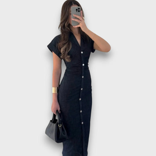 Venera – Fitted Shirt Dress with Button Placket