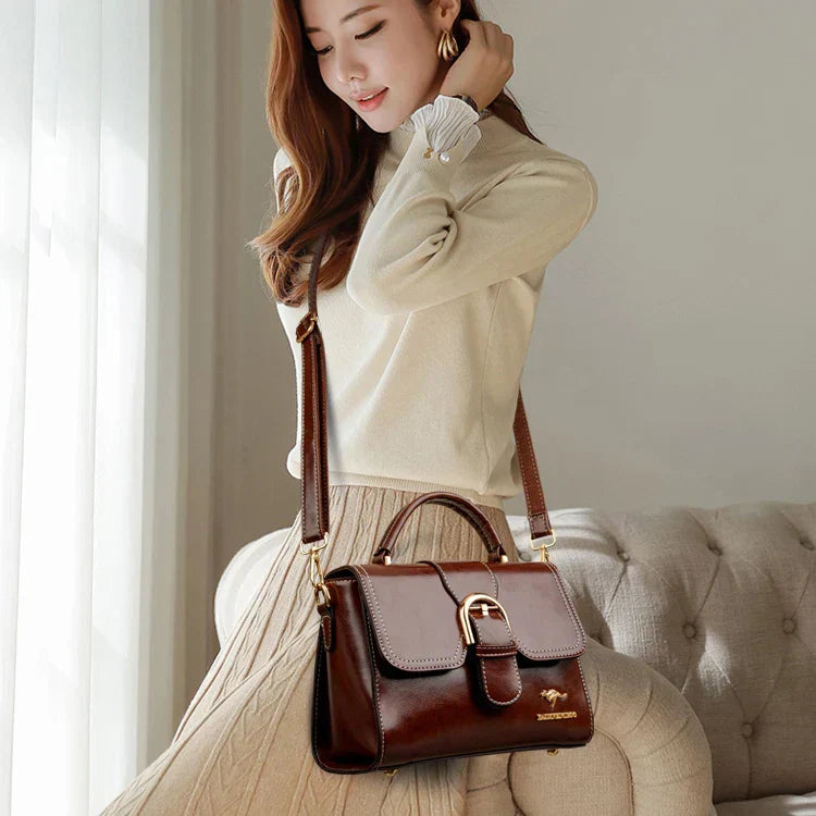 Arina – Elegant Brown Mini Shoulder Bag with Timeless Closure