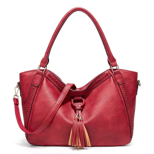 Majel – Women’s Tassel Accent Leather Tote