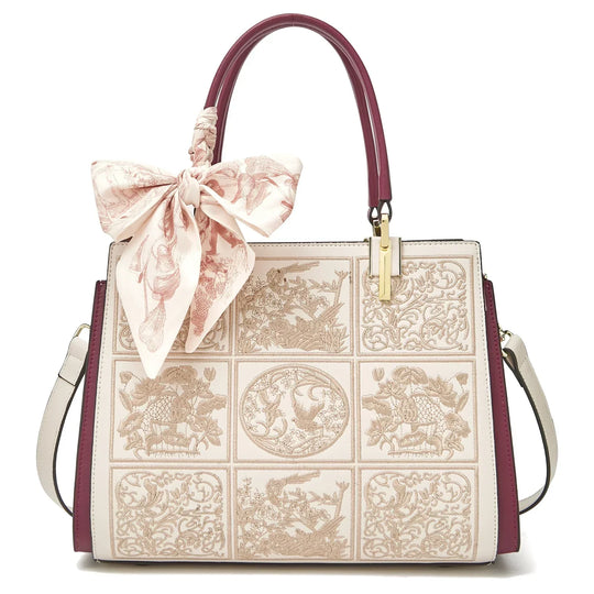 Axelina – Distinctive Embroidered Crossbody Bag with Bow