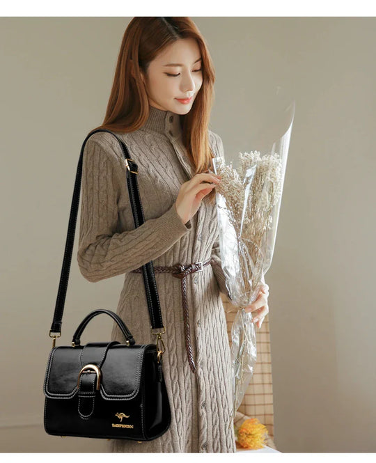 Arina – Elegant Brown Mini Shoulder Bag with Timeless Closure