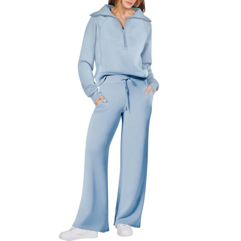 Mazie – Zip-Up Wide-Leg Lounge Set for Women