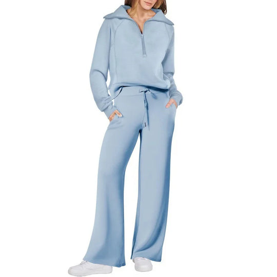 Mazie – Zip-Up Wide-Leg Lounge Set for Women