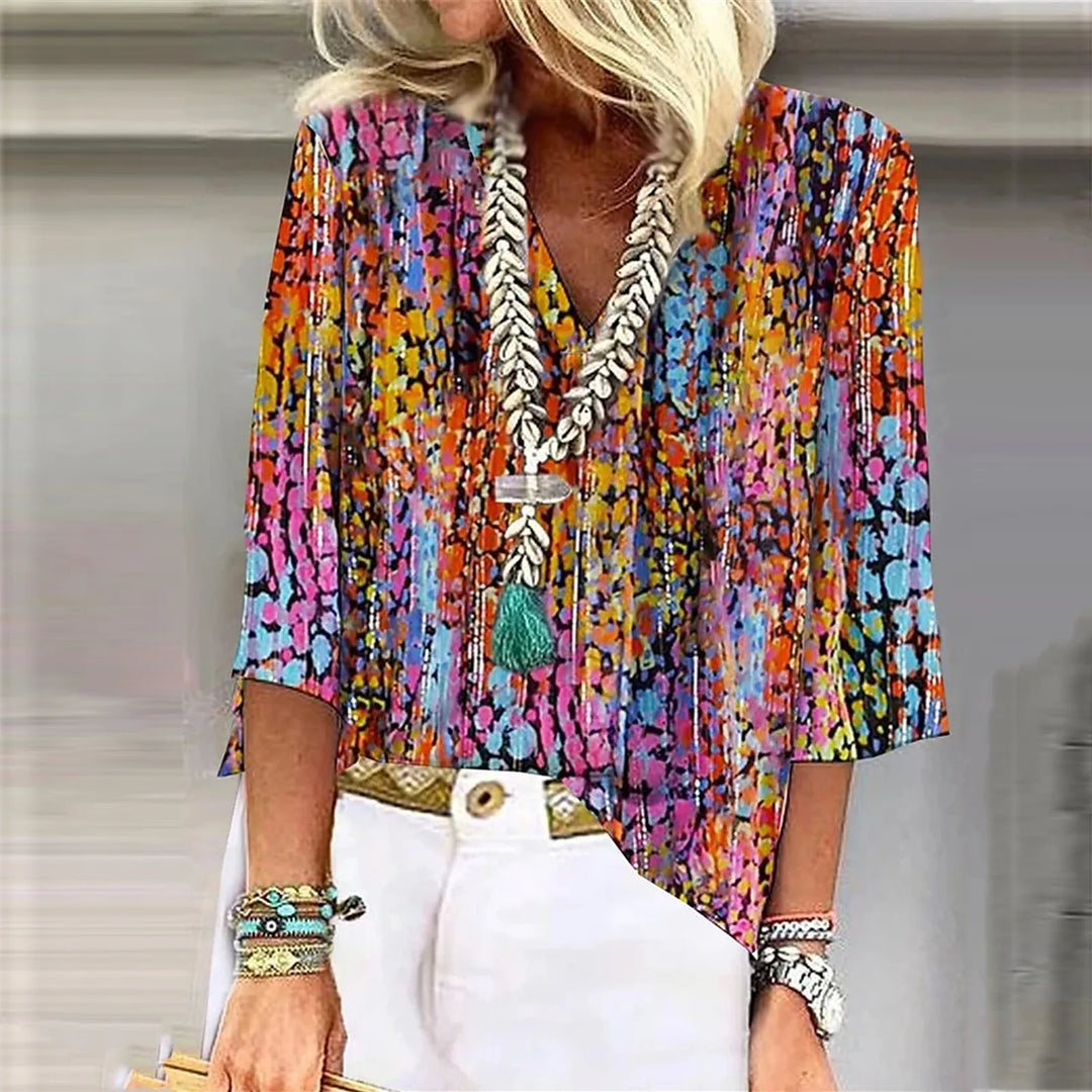 Frances – Bohemian Print Lightweight Blouse for Women