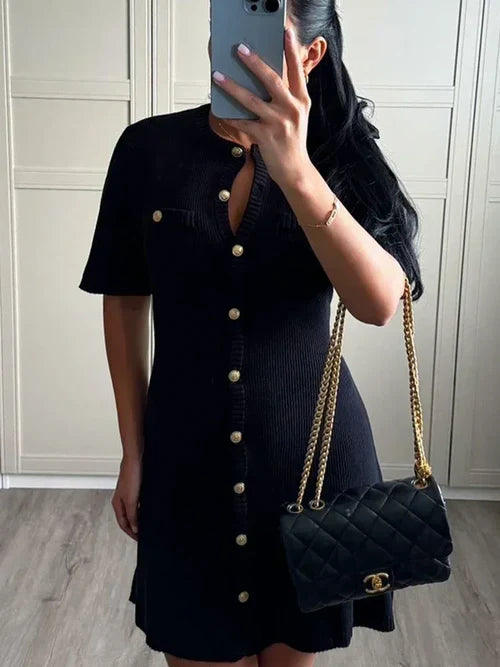 Queenzelle – Button-Down Mini Dress for Women
