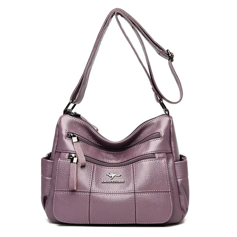 Zulay – Multi-Pocket Soft Leather Shoulder Bag for Women