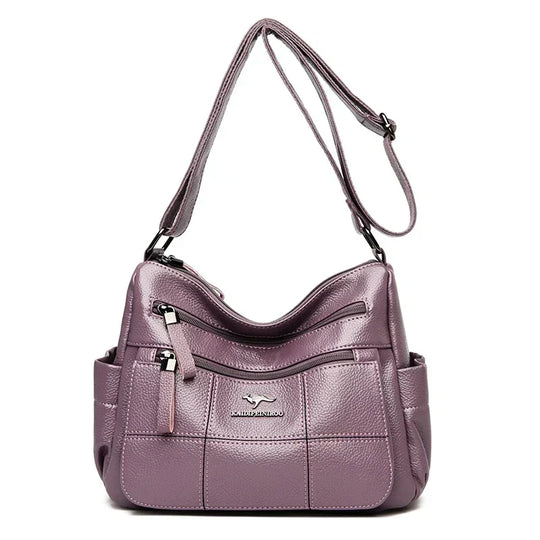 Zulay – Multi-Pocket Soft Leather Shoulder Bag for Women