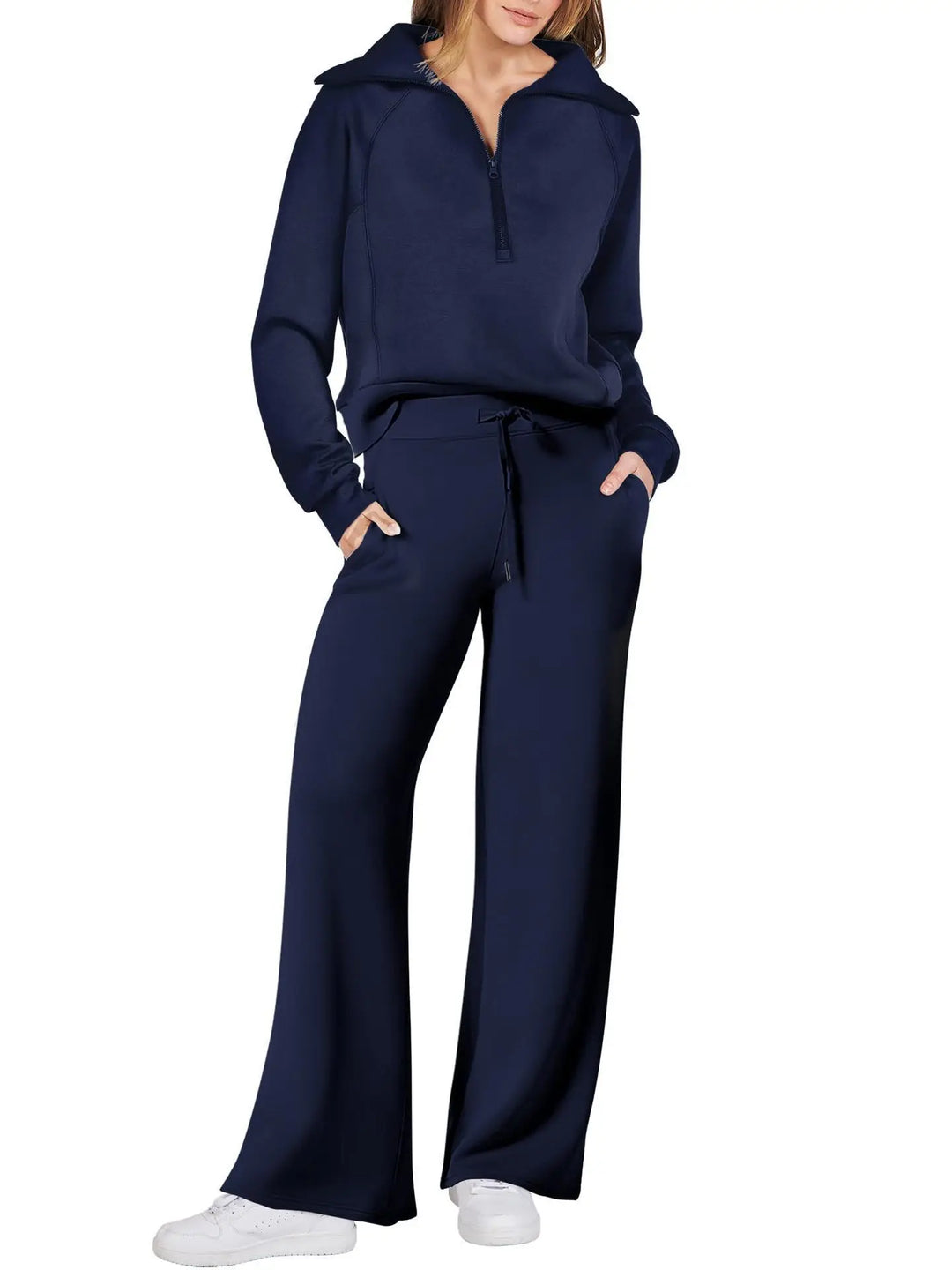 Mazie – Zip-Up Wide-Leg Lounge Set for Women