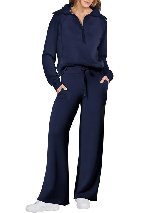 Mazie – Zip-Up Wide-Leg Lounge Set for Women