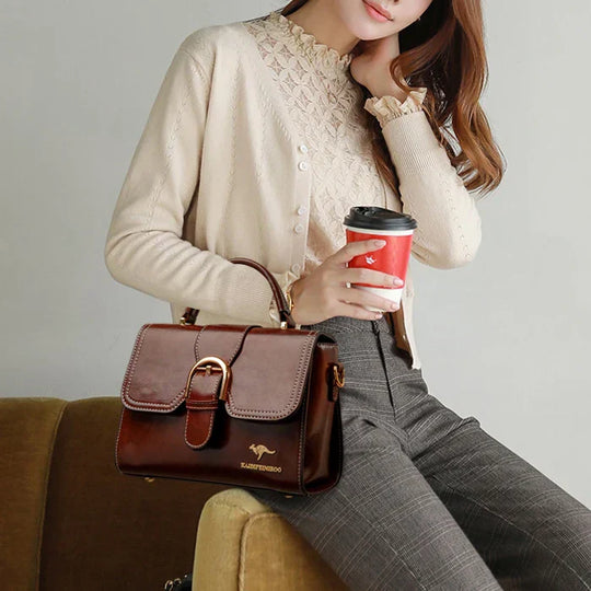Arina – Elegant Brown Mini Shoulder Bag with Timeless Closure